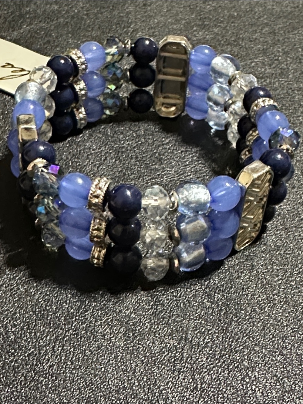 Jules B Triple Strand Blue Stretch Bracelet NEW
